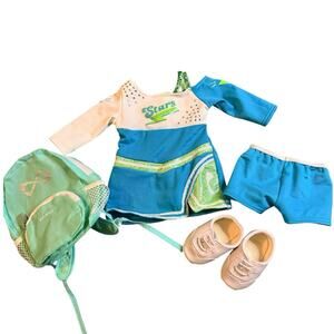 American Girl Stars Cheer Outfit Dress Shorts Shoes Backpack Set